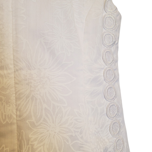 Lilly Pulitzer Shift Dress Resort White Floral Size 0 Mini Embellished - Picture 7 of 15